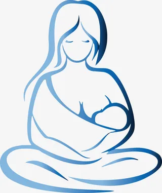 简约线条母乳喂养矢量免抠