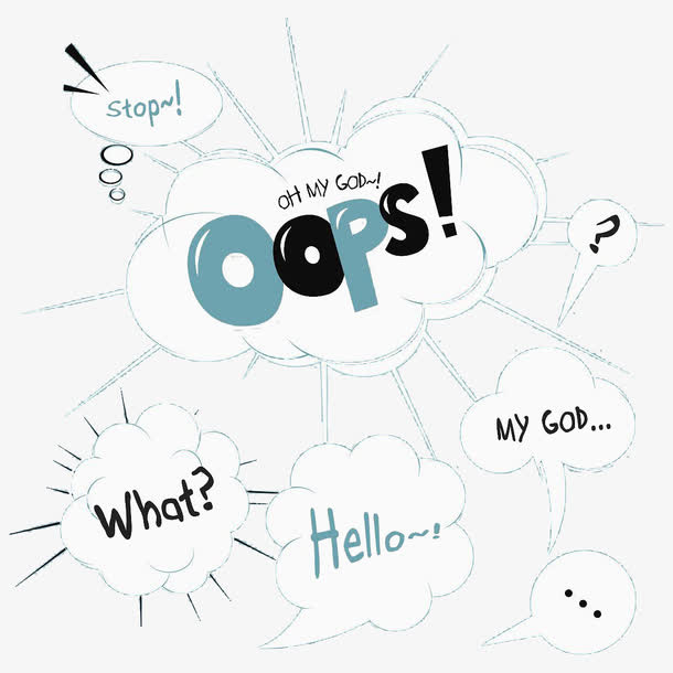 英语常用词会话气泡框免抠