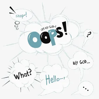 英语常用词会话气泡框免抠