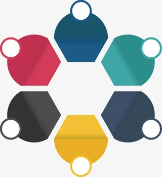 彩色多边形花瓣图表免抠