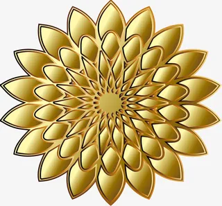 金色大气花朵免抠