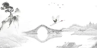 古代山水水墨背景高清