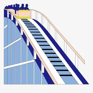 卡通过山车矢量免抠