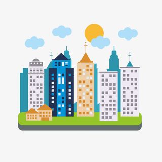 高楼建筑图案免抠