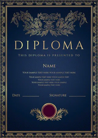 英文认证书免抠