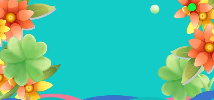 春季上新文艺花瓣简约蓝banner高清