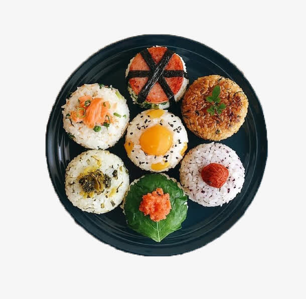 素菜五彩饭团免抠