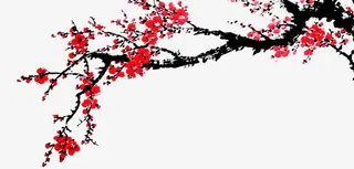 创意海报中国风梅花效果免抠