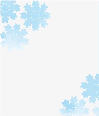 蓝色雪花框架免抠