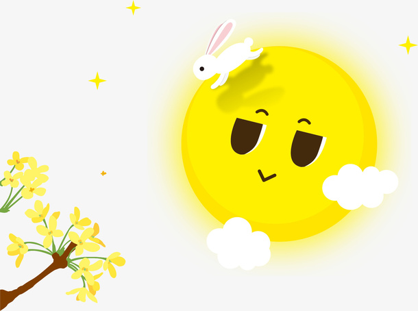 中秋节月亮月兔免抠装饰免抠