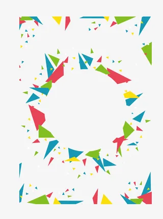 多边形 彩色  节日氛围  装饰元素免抠
