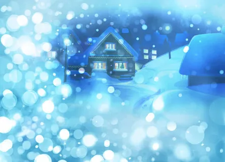 梦幻蓝色雪景光效免抠