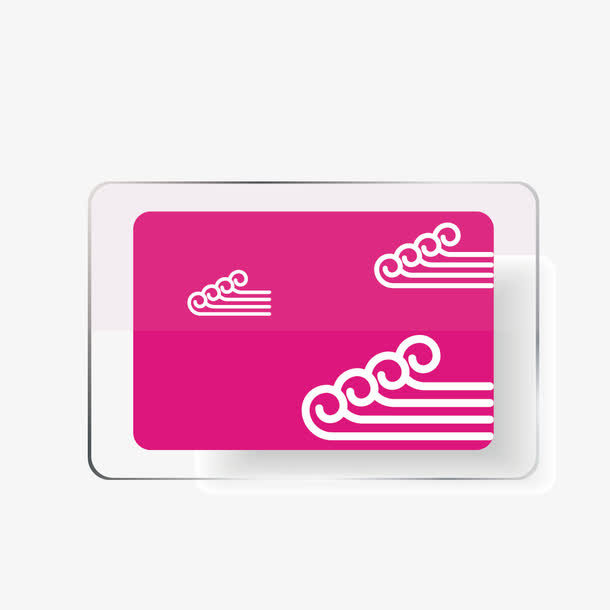 粉色玻璃云纹免抠