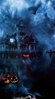 梦幻星空万圣节场景H5背景高清