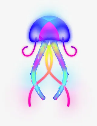 星空梦幻水母装饰插画免抠