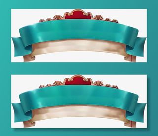 国潮 框 标题免抠标签元素