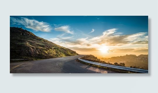 高山公路日出风景背景图高清