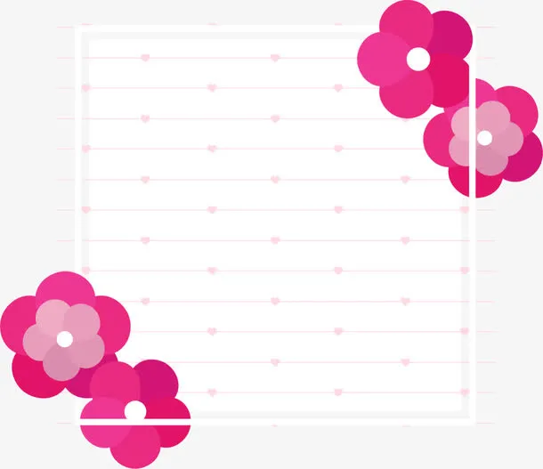 红色春季花朵线条背景