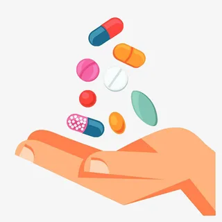 手绘漂浮药丸免抠
