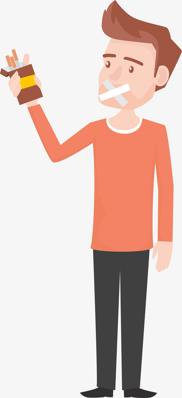 禁止吸烟的卡通男人免抠