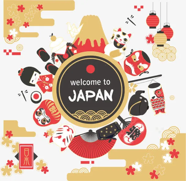 矢量日本特色传统素材免抠