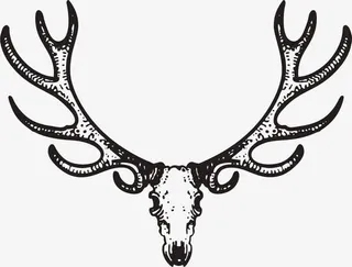 素描鹿头免抠