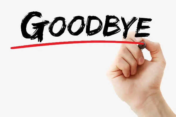 手写毛笔字goodbye免抠