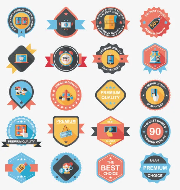 扁平标签素材免抠