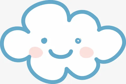 云朵 蓝色 手绘卡通免抠