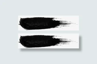 双十一活动毛笔笔触黑色效果免抠