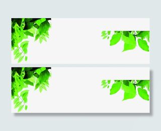 绿色树叶招聘海报免抠