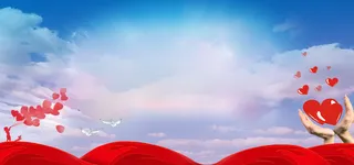 蓝天献爱心公益类海报背景高清