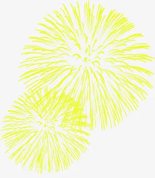 黄色烟花欢度元旦素材免抠