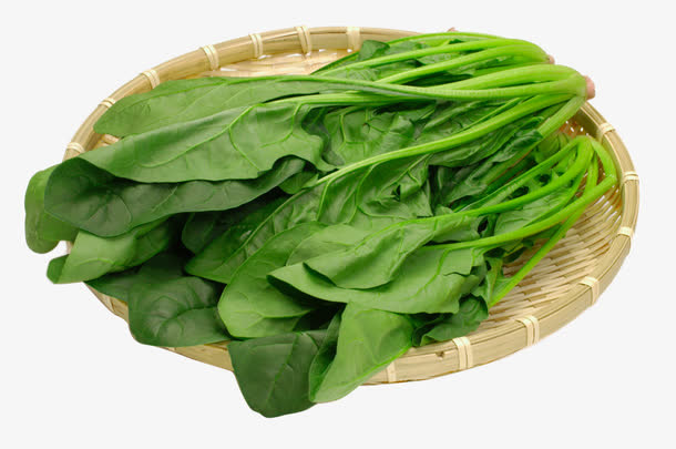筛子里的菠菜免抠