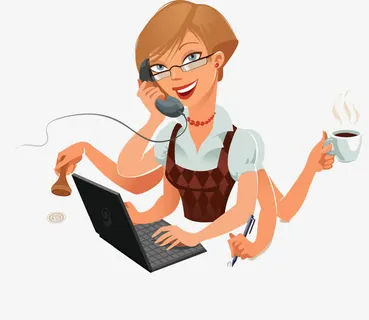 盖章的办公人员免抠