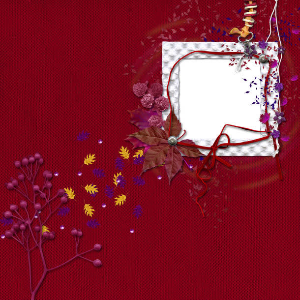 红色复古布纹背景免抠