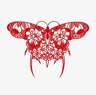 风筝剪纸图案免抠