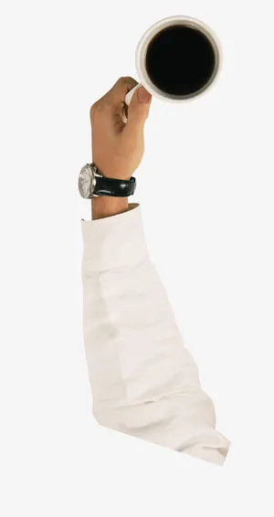 喝咖啡手势免抠