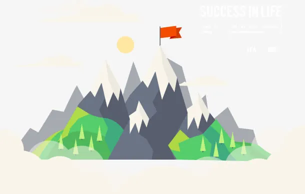 矢量图登上顶峰免抠