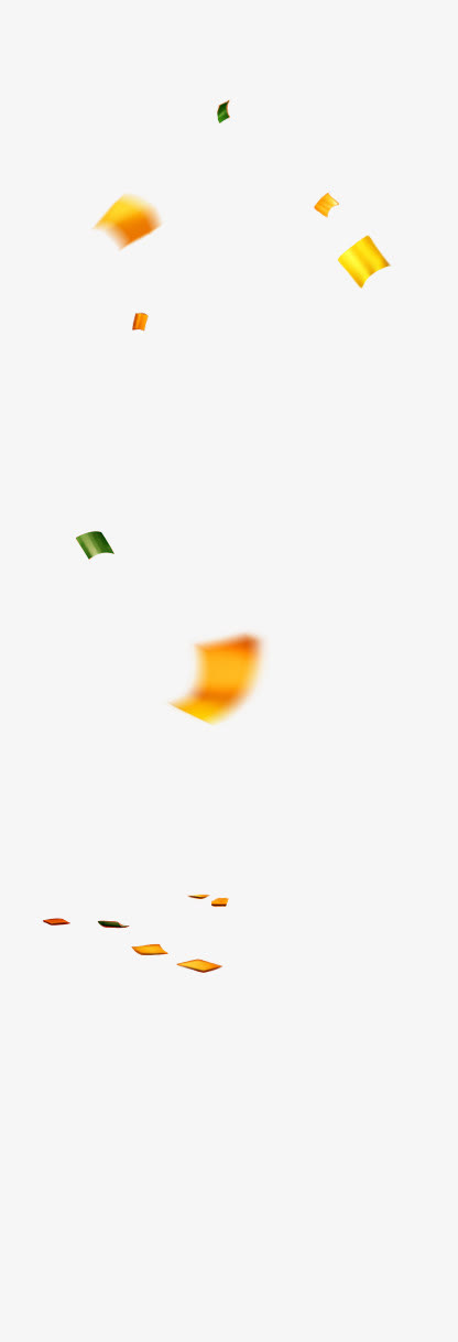 漂浮金色彩带碎片免抠