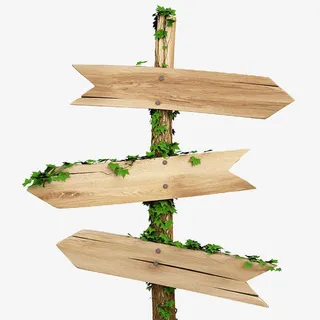 绿色植物路标免抠