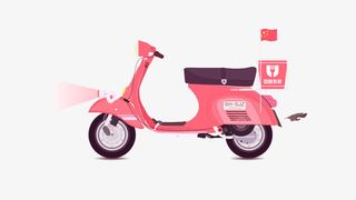 扁平化卡通机车免抠