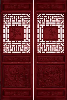 古典雕花窗户免抠