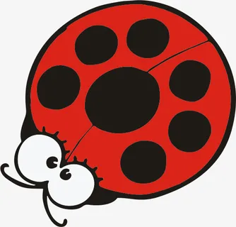 可爱手绘卡通红色七星瓢虫免抠