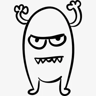 万圣节怪物举起手臂站图标免抠