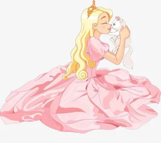 公主亲吻小猫免抠