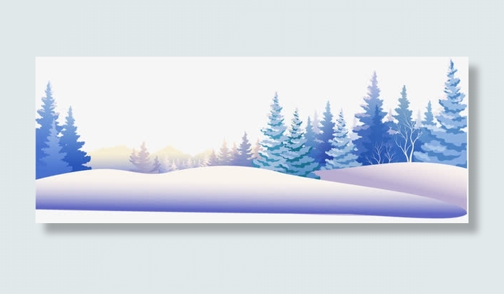 雪色风景免抠