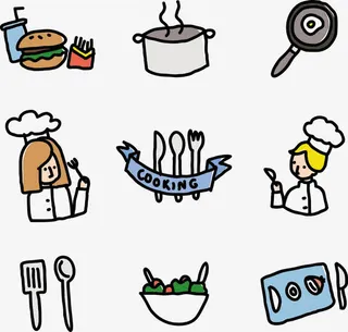 矢量图烹饪免抠