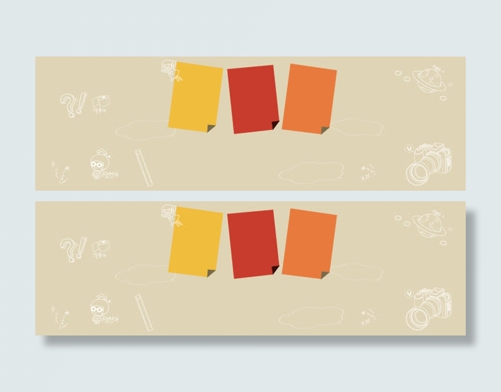 卡通相机纸张背景免抠