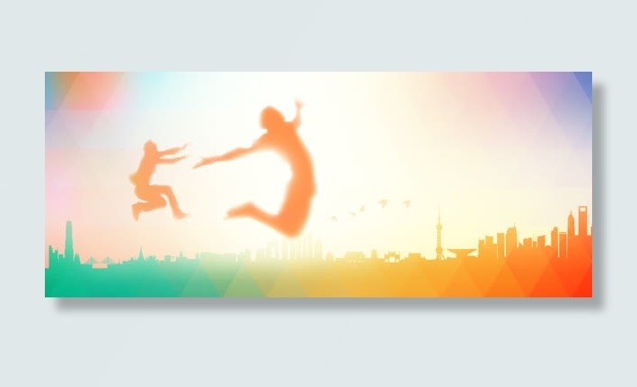 青春活力广告banner背景免抠